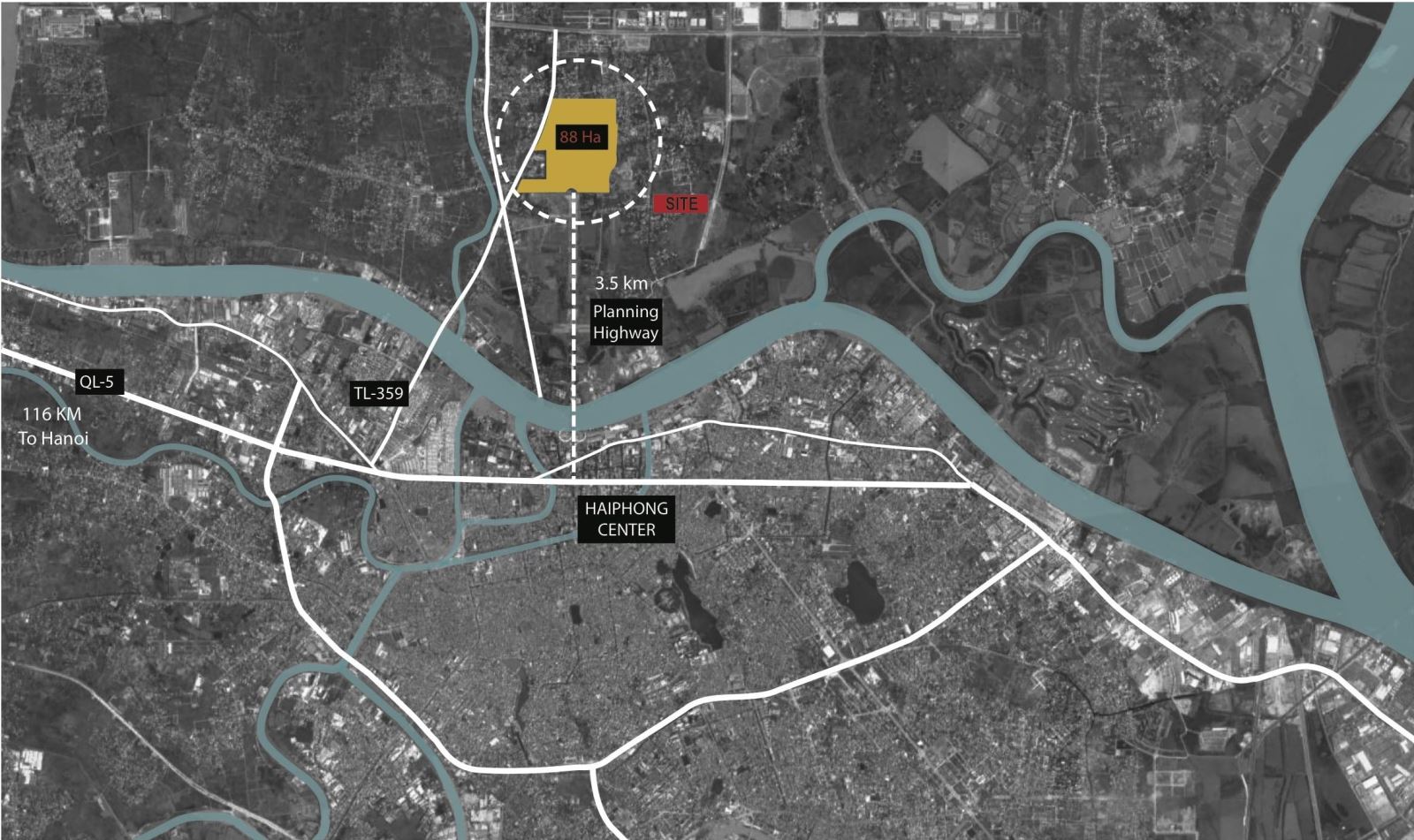 Vị trí dự án Hoàng Huy Bắc Sông Cấm